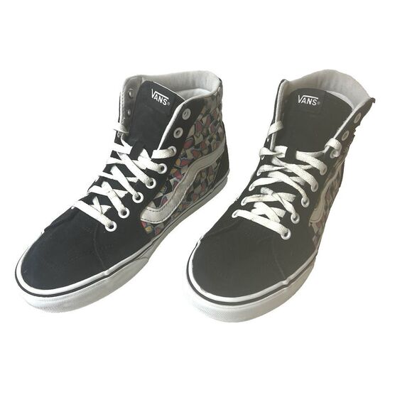 Vans Sk8-Hi Womens 9 Black Butterfly Print Suede/Canvas High Top Sneaker Lace Up - Picture 4 of 11